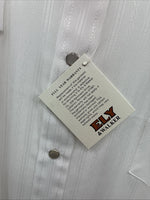 New Men’s ELY Cattleman White Designed Long Sleeve Pearl Snap 19.5 X 36 3XL T-47
