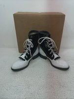 New Children’s White Lace Up Bronco Cowboy Boots. C 1332 13.5 -3 1/2 D. 23-89
