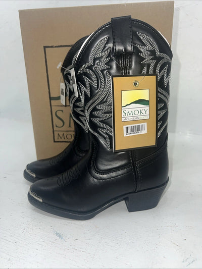 New Children’s Black Smoky Mountain Cowboy Boots. 1032BC 11 D. 24-80