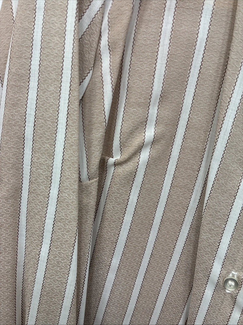 New Women’s Fenton Tan Stripe Long Sleeve Button Up Size 16 II-55