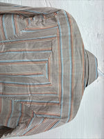 New Men’s Tem Tex Multicolor Stripe Long Sleeve Pearl Snap 14.5 X 33 Small V-8