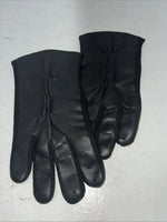 New Black Leather Riding Show Gloves #24595K Q-500