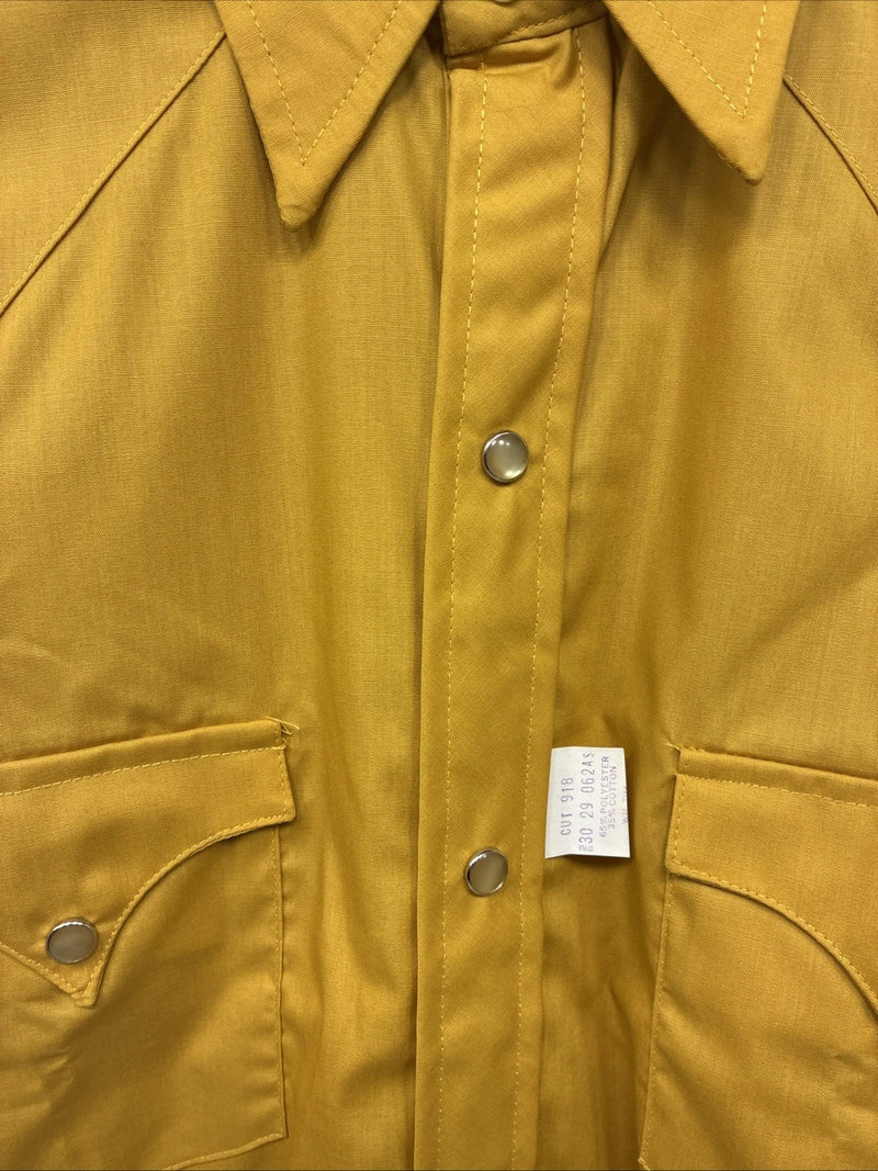 New Youths Tem Tex Yellow Long Sleeve Pearl Snap Size 18 DD-79
