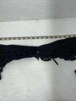 NOS Black Show Chaps With Fringe Adjustable Waist 46” I-69