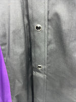New Men’s Purple Black ELY Diamond Pearl Snap Long Sleeve Shirt Medium I-55