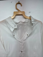 New Women’s Prior White Long Sleeve Pearl Snap English Shirt 38 KK-64