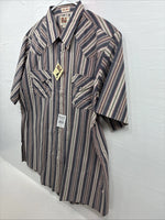 New Men’s ELY Cattleman Multicolor Stripe Short Sleeve Pearl Snap XLT R-67