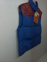 New Women’s Blue Red Comfy Puffer Racer Vest 14 UU-30