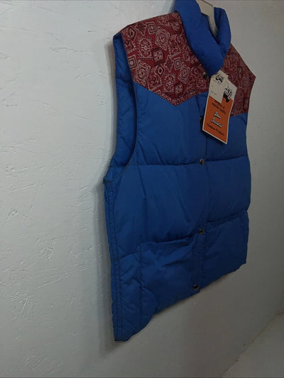 New Women’s Blue Red Comfy Puffer Racer Vest 14 UU-30