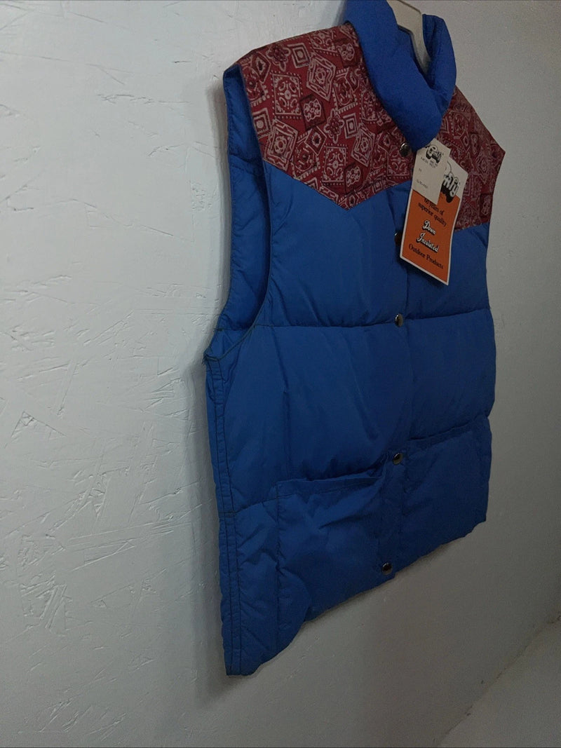 New Women’s Blue Red Comfy Puffer Racer Vest 14 UU-30