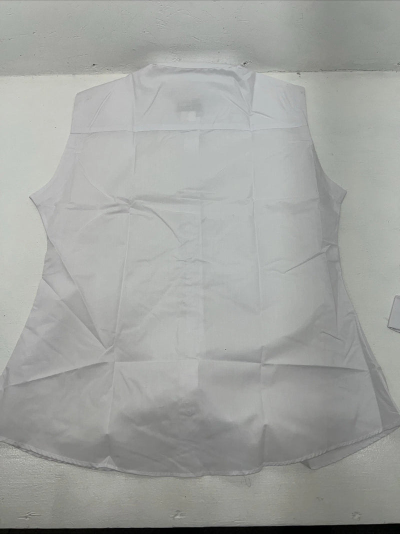 New Women’s White Tough1 Sleeveless English Riding Shirt Under Arm Vent. 42 G-23