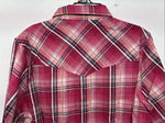New Women’s Cumberland Pink Plaid Long Sleeve Pearl Snap Medium LL-1