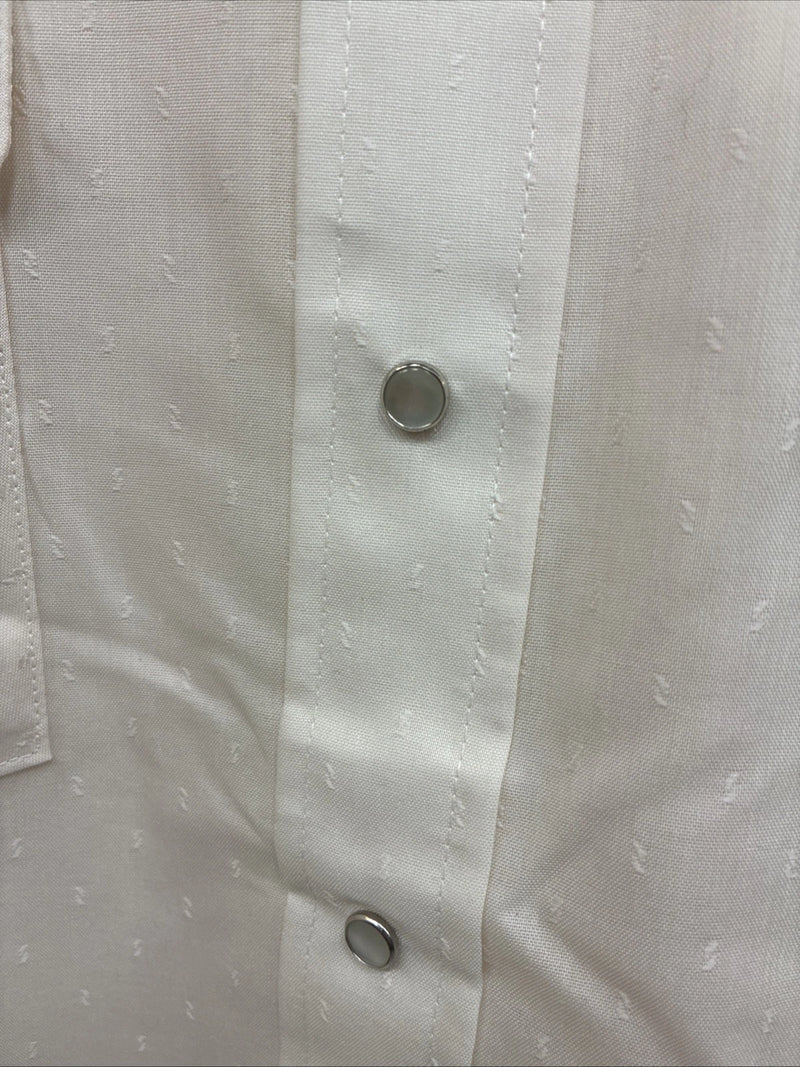 New Men’s Panhandle Slim Off White Design Long Sleeve Pearl Snap 17.5 XL T-18