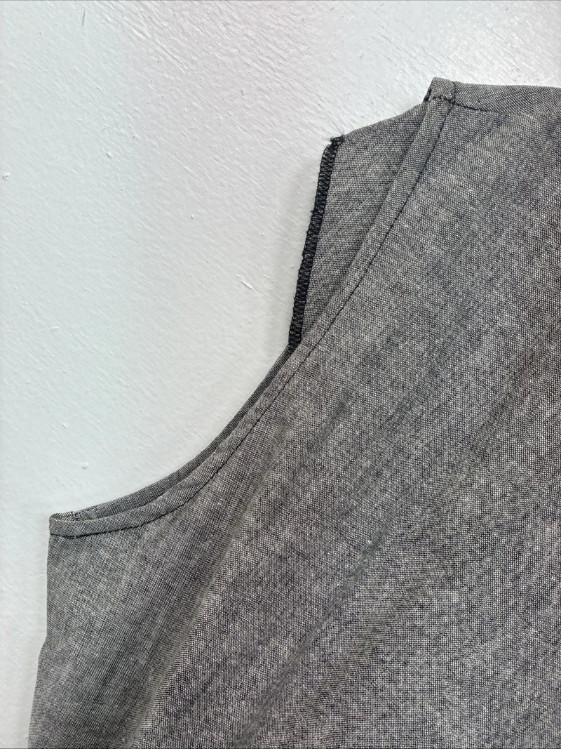 New Women’s Cowboy Threads Gray Sleeveless Button Up Size Small TT-46