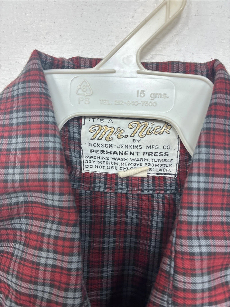 New Women’s Mr. Nick Red Plaid Long sleeve Button Up Size 8 Small KK-47