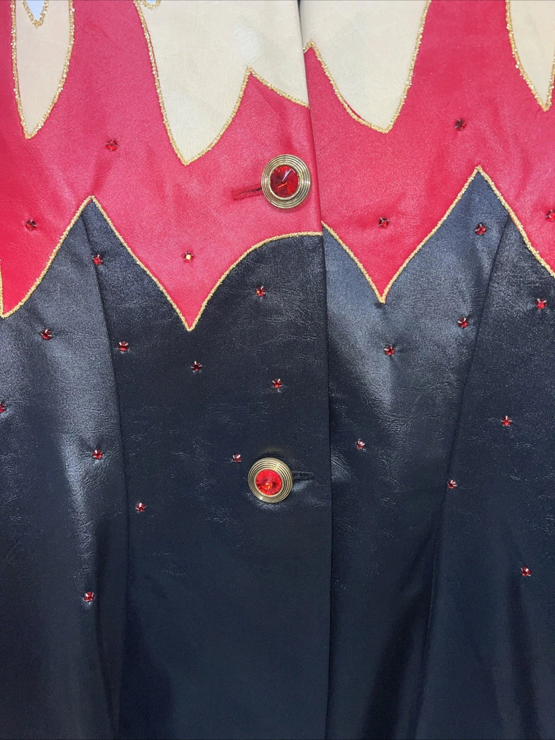 New Women’s 1849 Authentic Ranchwear Black Red Flame Western Show Shirt M WW-20