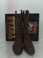 New Mens Brown Texas Brand Cowboy Boots. 7404 10 D. 7-17