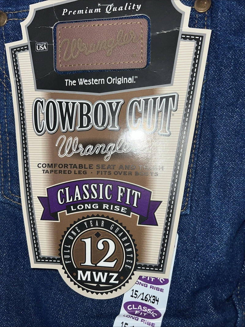 New Mens Cowboy Cut Classic Fit Wrangler Denim Jeans. 15/16x34 G-11