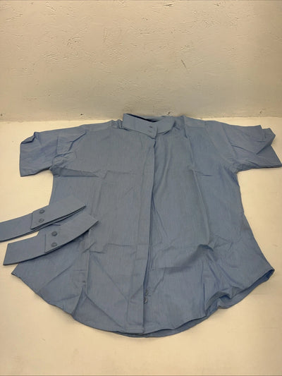New Women’s Blue EQUISTAR Short Sleeve English Riding Shirt. 42 G-34