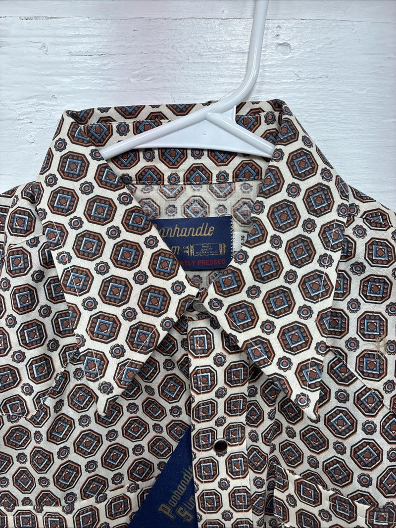 New Men’s Panhandle Slim Multicolor Design Long Sleeve Pearl Snap 16 Large CC-56