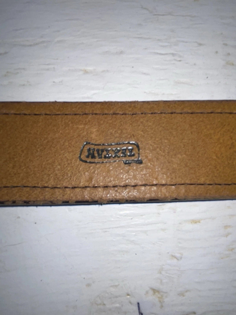 New Brown Genuine Leather Tex Tan Colored Stripe 36” Belt #024731 Z-113
