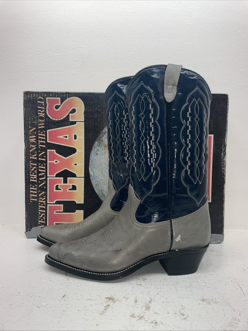 New Men’s Gray Texas Brand Cowboy Boots. 5502 10.5 10 1/2 D. 8-30