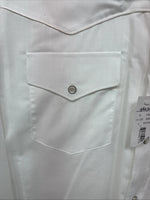 New Men’s White Horse White Purple Long Sleeve Pearl Snap Large MM-34