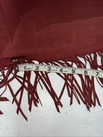 NOS Burgundy Show Chaps With Fringe Adjustable Waist 35” N-19