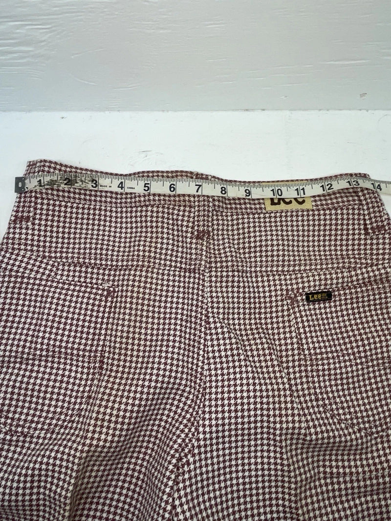 New Vintage Red And White Checkered Lee Polyester Pants #2600362 SS-74