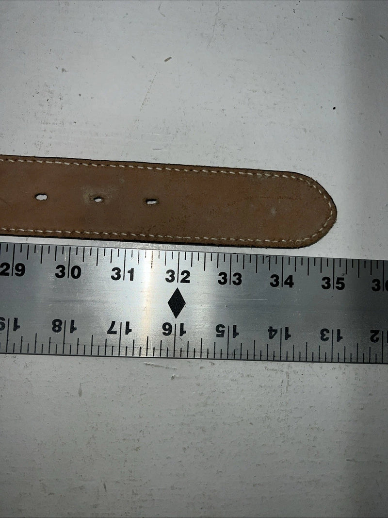 New Brown Black Perkies Hand Tooled Genuine Leather Belt 30” #7512 W-11