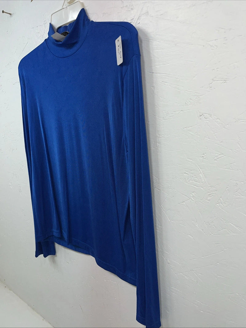 New Women’s 1849 Authentic Ranchwear Blue Long sleeve Polo Shirt XL #4259 UU-22