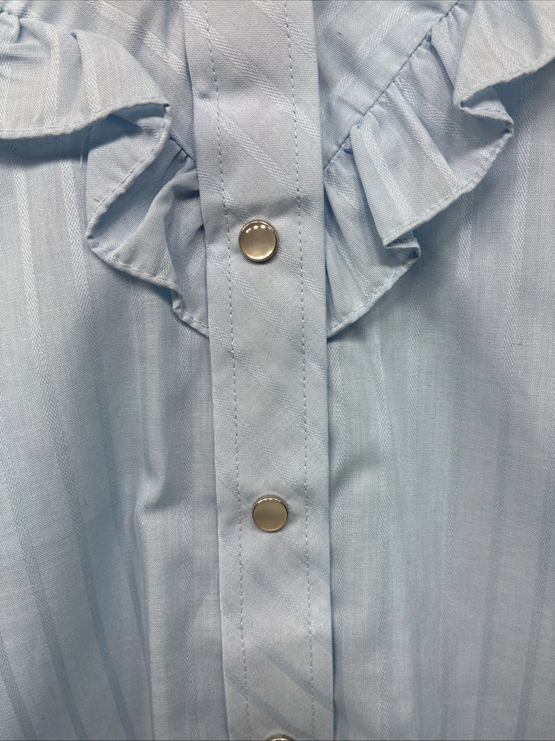 New Women’s ELY Championship Blue Long Sleeve Pearl Snap Large KK-111