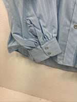 New Women’s ELY Champion Blue Long Sleeve Pearl Snap Medium KK-39