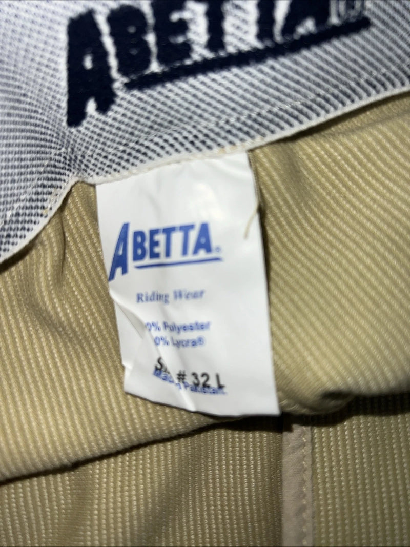 New Women’s Tan ABETTA Knee Patch English Riding Breeches. 32 L  D-63