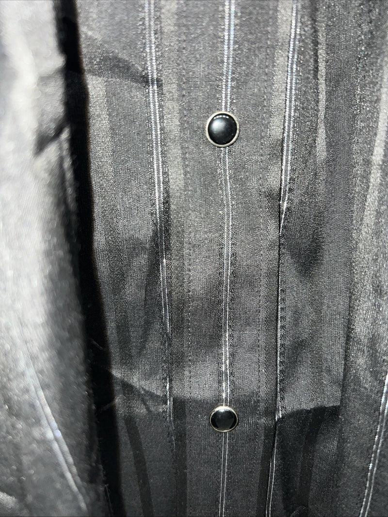 New Men’s Black Panhandle Slim Pearl Snap Long Sleeve Shirt. 14.5x33 S I-46
