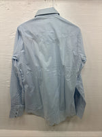 New Men’s Champion Western Blue Floral Long Sleeve Pearl Snap 16 Large AA-47