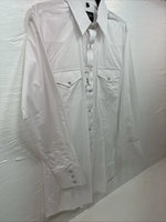 New men’s White Horse White Simple Long Sleeve Pearl Snap Medium K-33