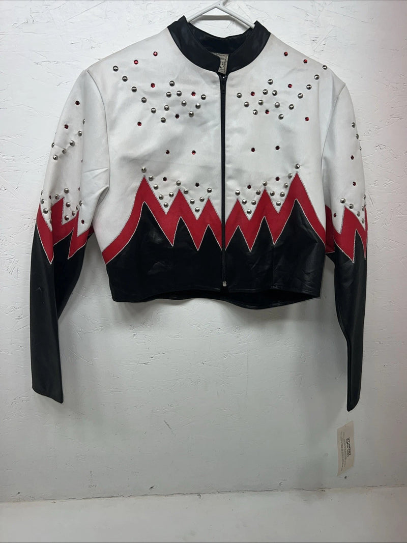 New Women’s 1849 Authentic Ranchwear White Red Short Show Jacket XL WW-27