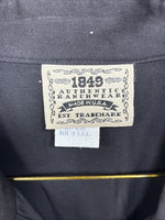 New Women’s 1849 RanchWear Black White Design Long Sleeve Button Up Large 3B-9