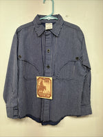 New Kids Denver Blue Stripe Long Sleeve Button Up Size 8 DD-135