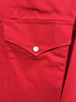 New Men’s White Horse Red Simple Long Sleeve Pearl Snap XL O-59