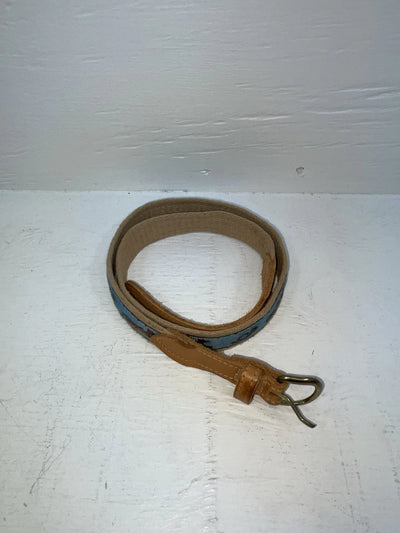 New Blue Genuine Leather Fox And French Horn 32” Belt #1120 JJ-47