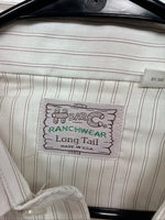 New Men’s H Bar C White Stripe Designed Long Sleeve Pearl Snap 15 Medium O-64