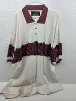 New Men’s GunSmoke White Red Short Sleeve Polo 3XL E-56