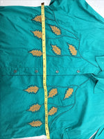 New Women’s Mine & Bills Blue Design Long Sleeve Button Up Small DD-107