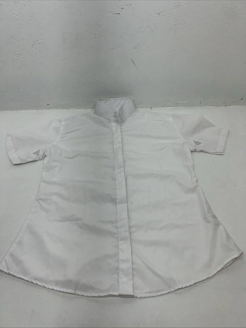 New Women’s White Tough 1 Comfort Riders Short Sleeve English Shirt. 34 G-57