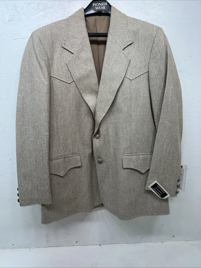 New Men’s Pioneer Wear Tan Suit Jacket 42 #12015 Y-600