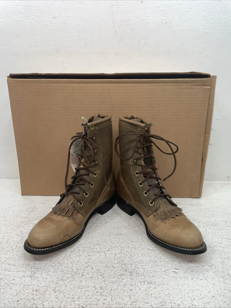 New Women’s Brown Lace Up Texas Brand Cowboy Boots. 4474 5 M. 2-167