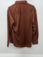 New Men’s Burgundy Panhandle Slim Long Sleeve Pearl Snap Shirt. 15.5x35 M S-12