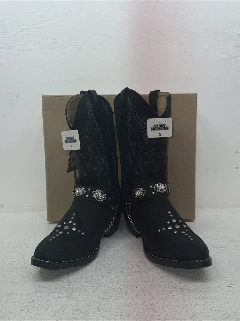 New Youth Black Smoky Mountain Cowboy Boots. 3283 Y 5. 2-116